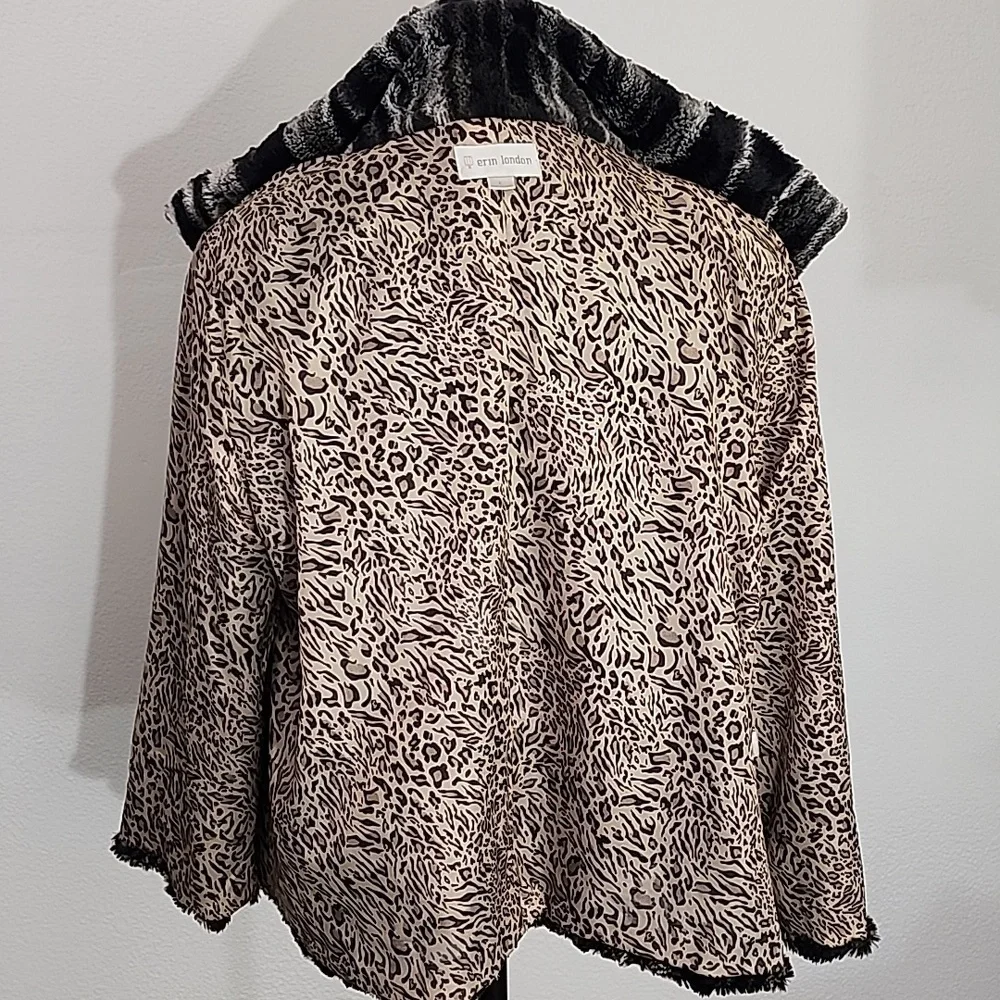 Erin London Jacket Faux Fur Luxurious Black Size L